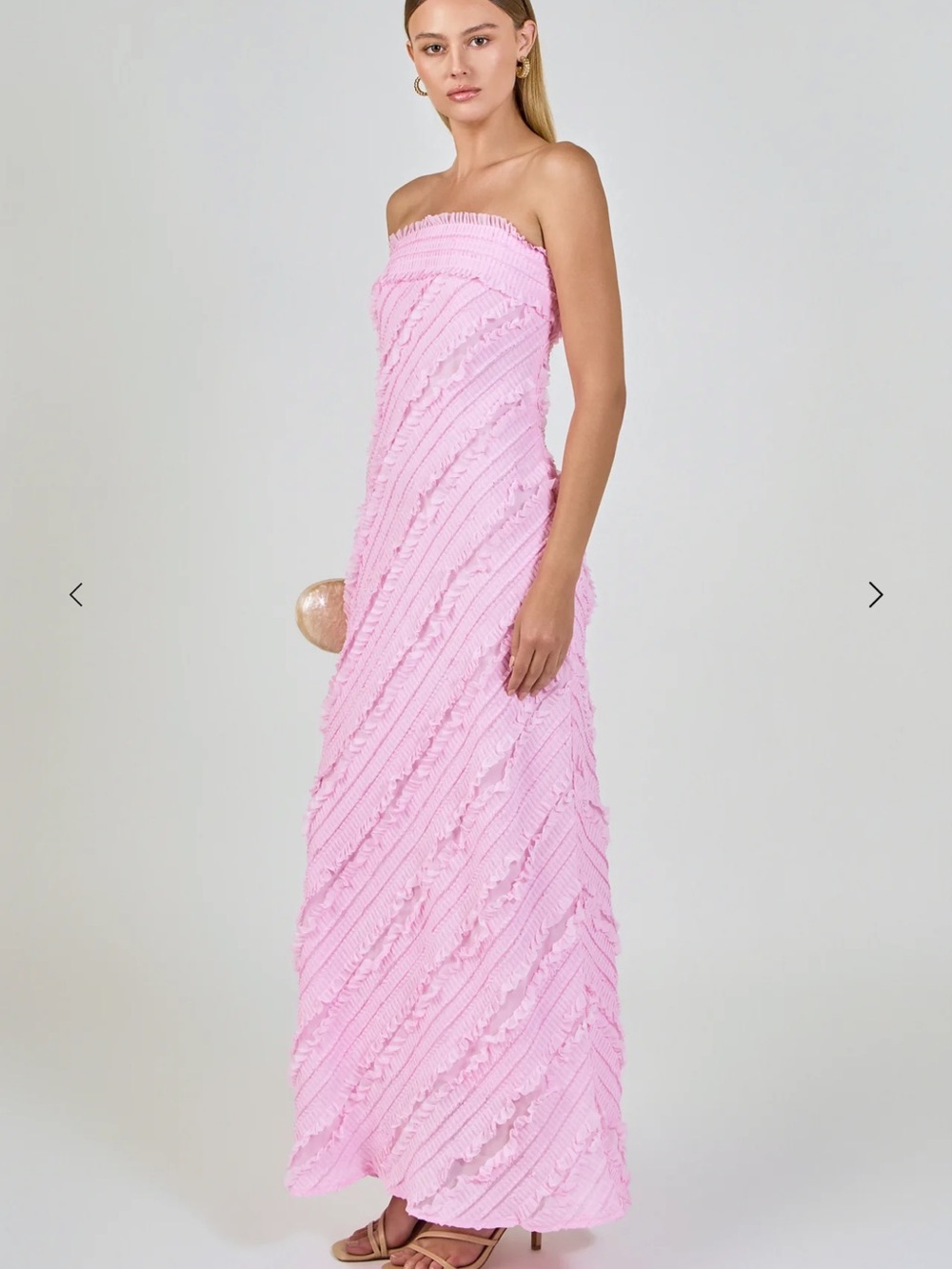 Anthropologie Strapless Pink Maxi Dress